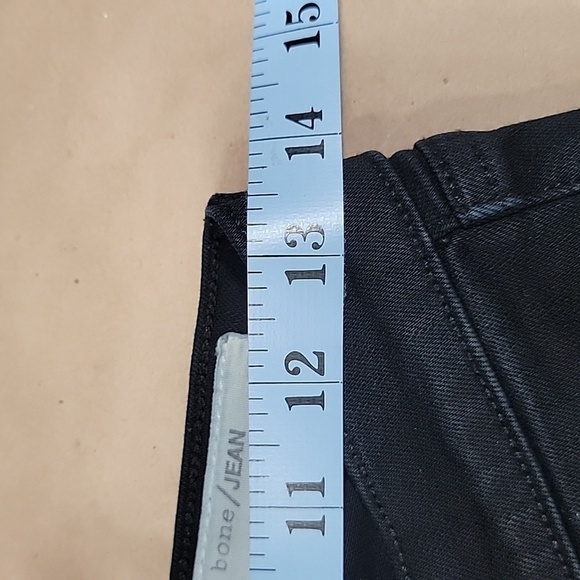 Rag & Bone Size 28 Skinny Coated Black Jeans Style # 1502K520, Gently Used Cond. - Picture 9 of 15